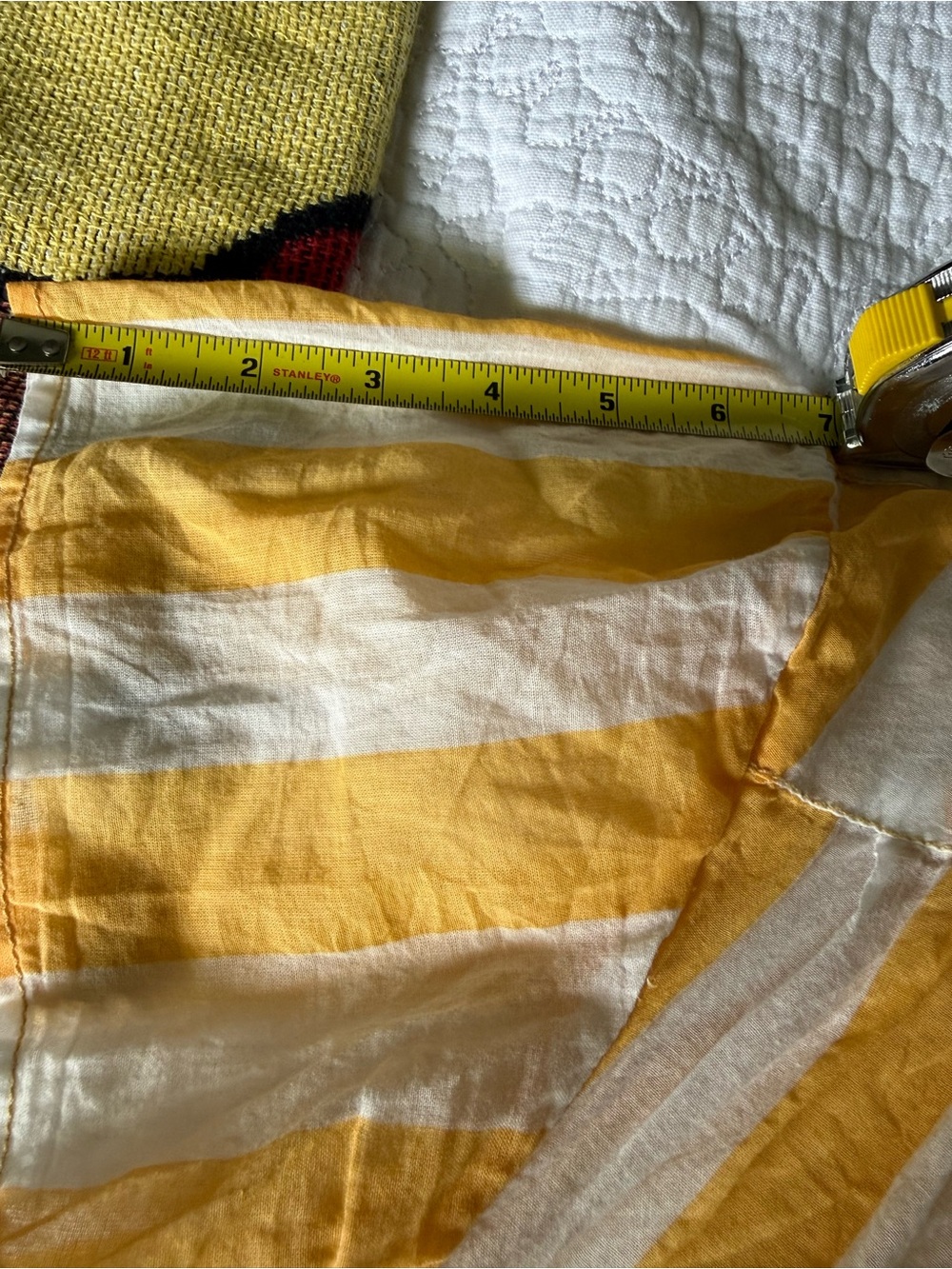 We The Free Yellow & White Striped Button-Down Shirt size M (oversized) - Picture 9 of 11